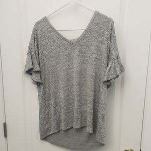 Gray Ruffled Top